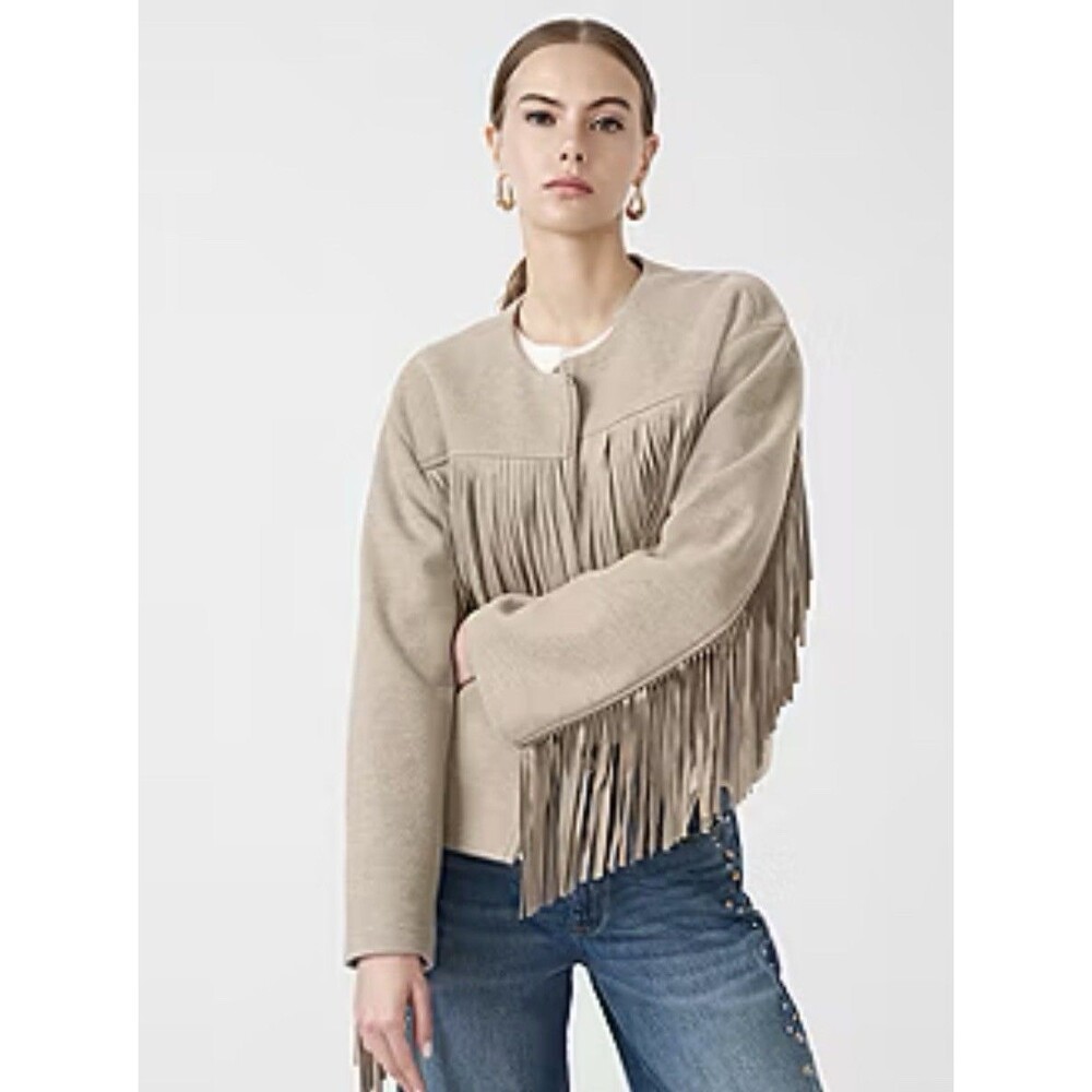 RM Rebecca Minkoff Womens Fringe Jacket Size Xl A2